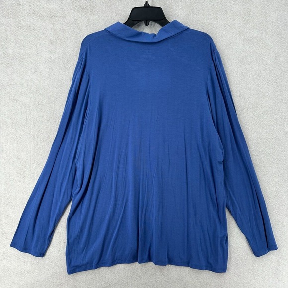 NWT Investments II Essentials Tunic‎ Top Womens 2X Blue Modal Stretch 3/4 Sleeve - Picture 2 of 11